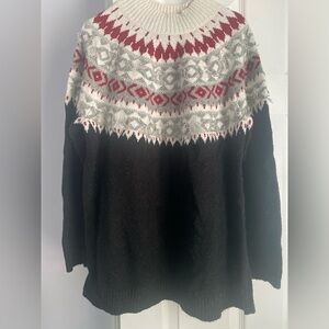 J. Jill Cream and Red Knit Sweater
